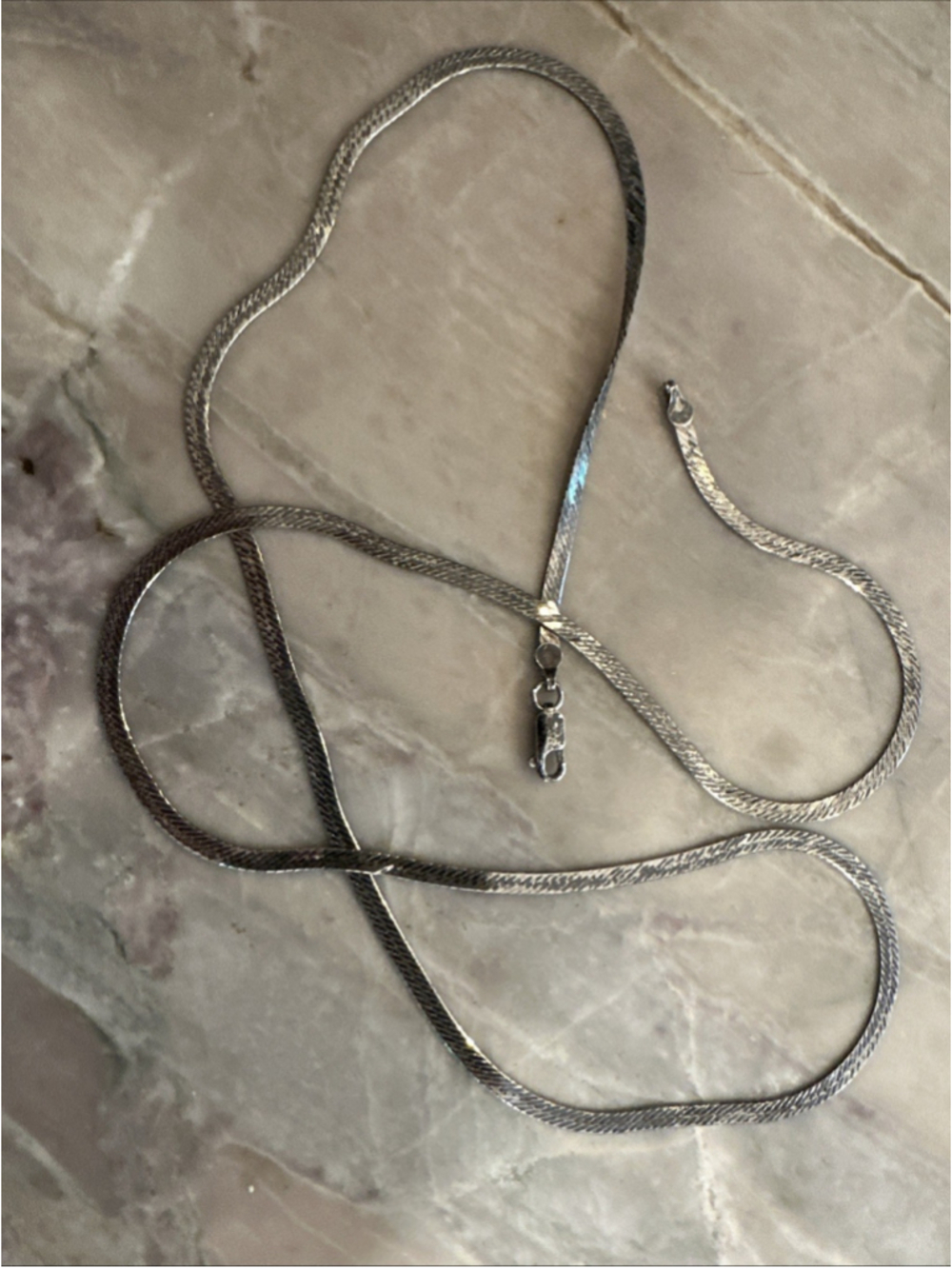 VINTAGE Mens 30” STERLING SILVER 925 HERRINGBONE 3mm CHAIN NECKLACE 7.8 Canada
